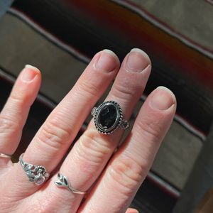 Black gemstone ring